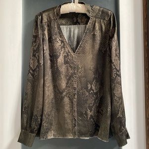 GO BY GO SILK Green Silk Python Print